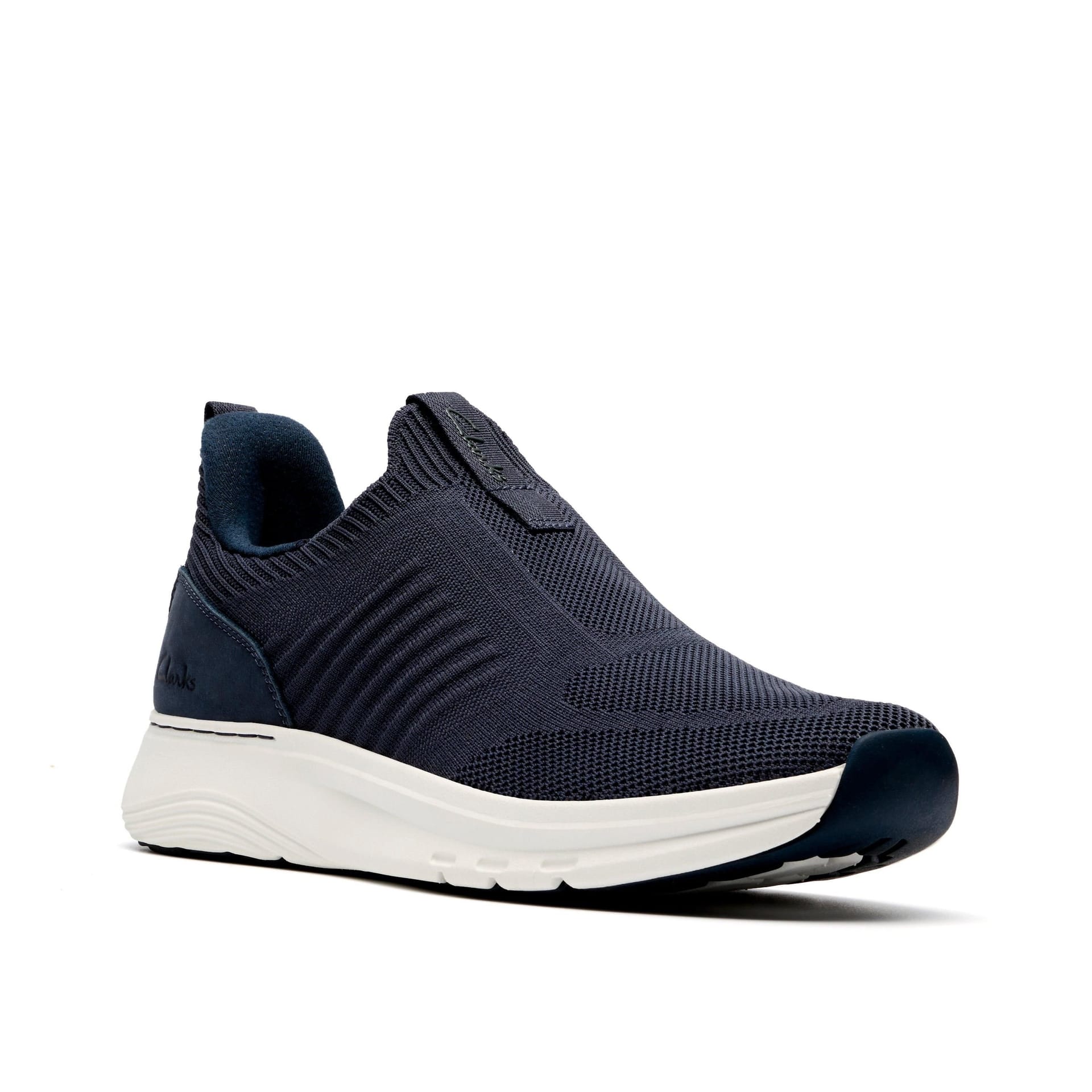 Clarks Clarks Men's Motion Trek IN Navy Knit Trainers, Lace Up in Blue - 4