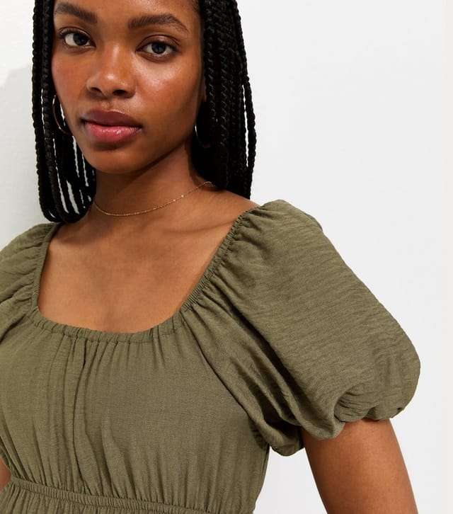 New Look Women's Khaki Milkmaid Midi Dress New Look - 2