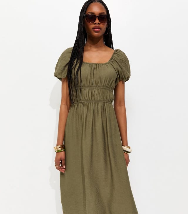 New Look Women's Khaki Milkmaid Midi Dress New Look - 3