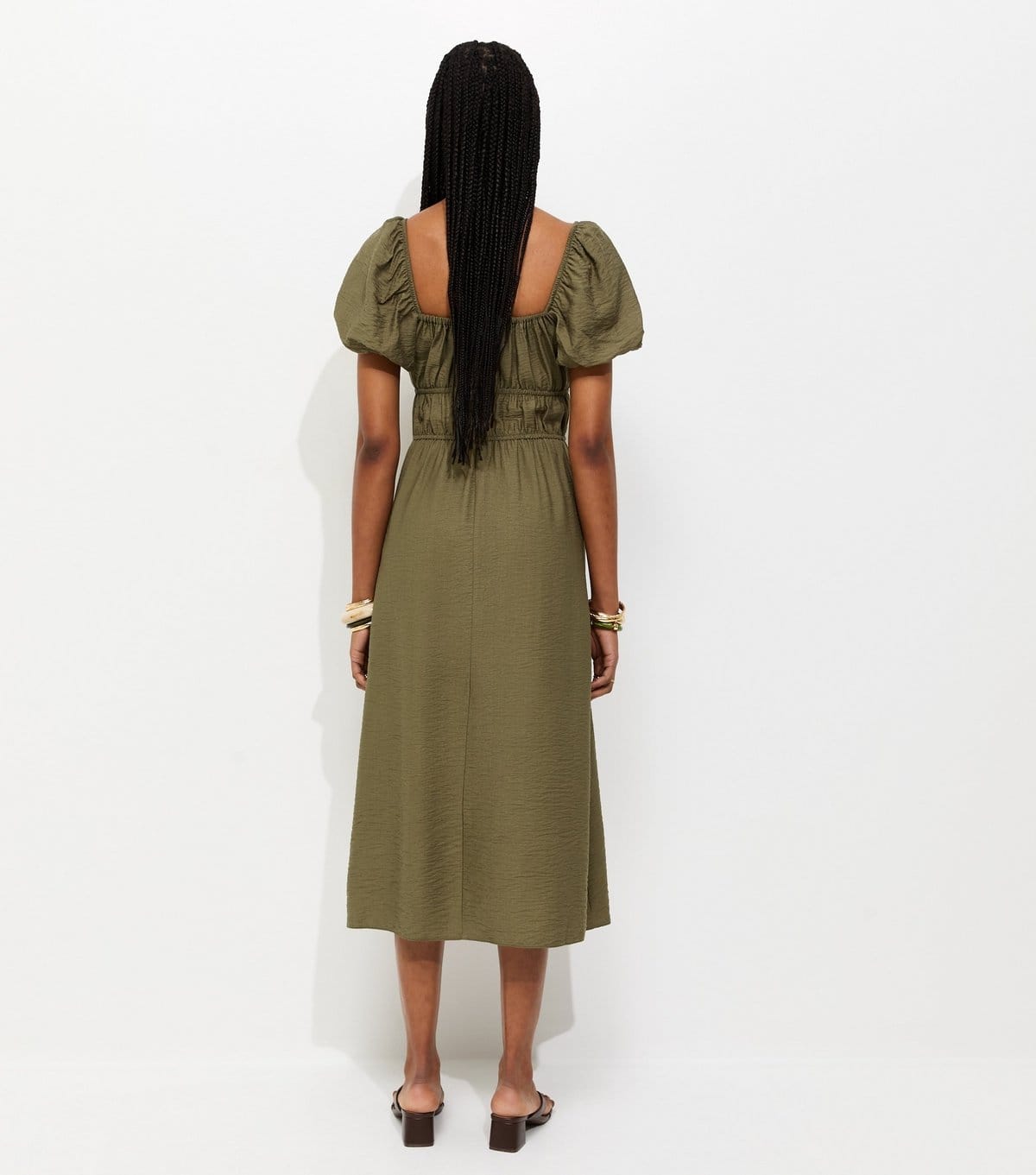 New Look Women's Khaki Milkmaid Midi Dress New Look - 4