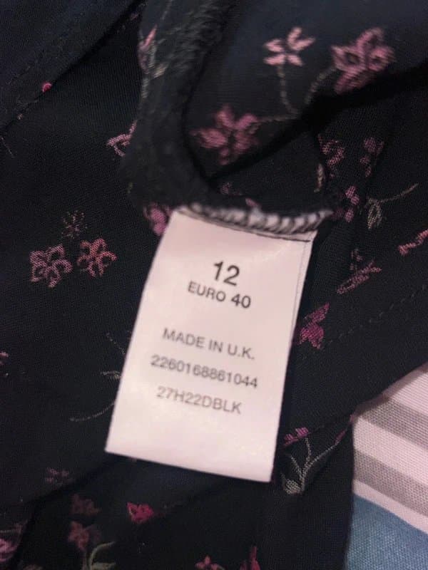 Topshop Topshop Black Floral Midi Skirt Size 12 Medium