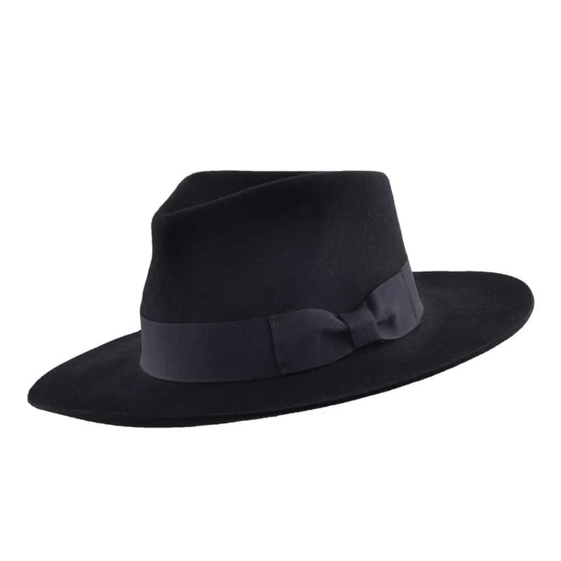 maz Stiff Snap Brim Fedora 100% Wool Felt Gladwin Bond Classic Dress Hat & Grosgrain