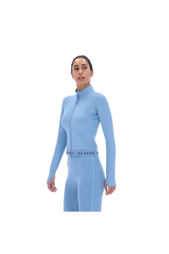Ted Baker Ted Baker Women's Marie Essentials Cropped Zip Up Jacket in Light Blue - 3