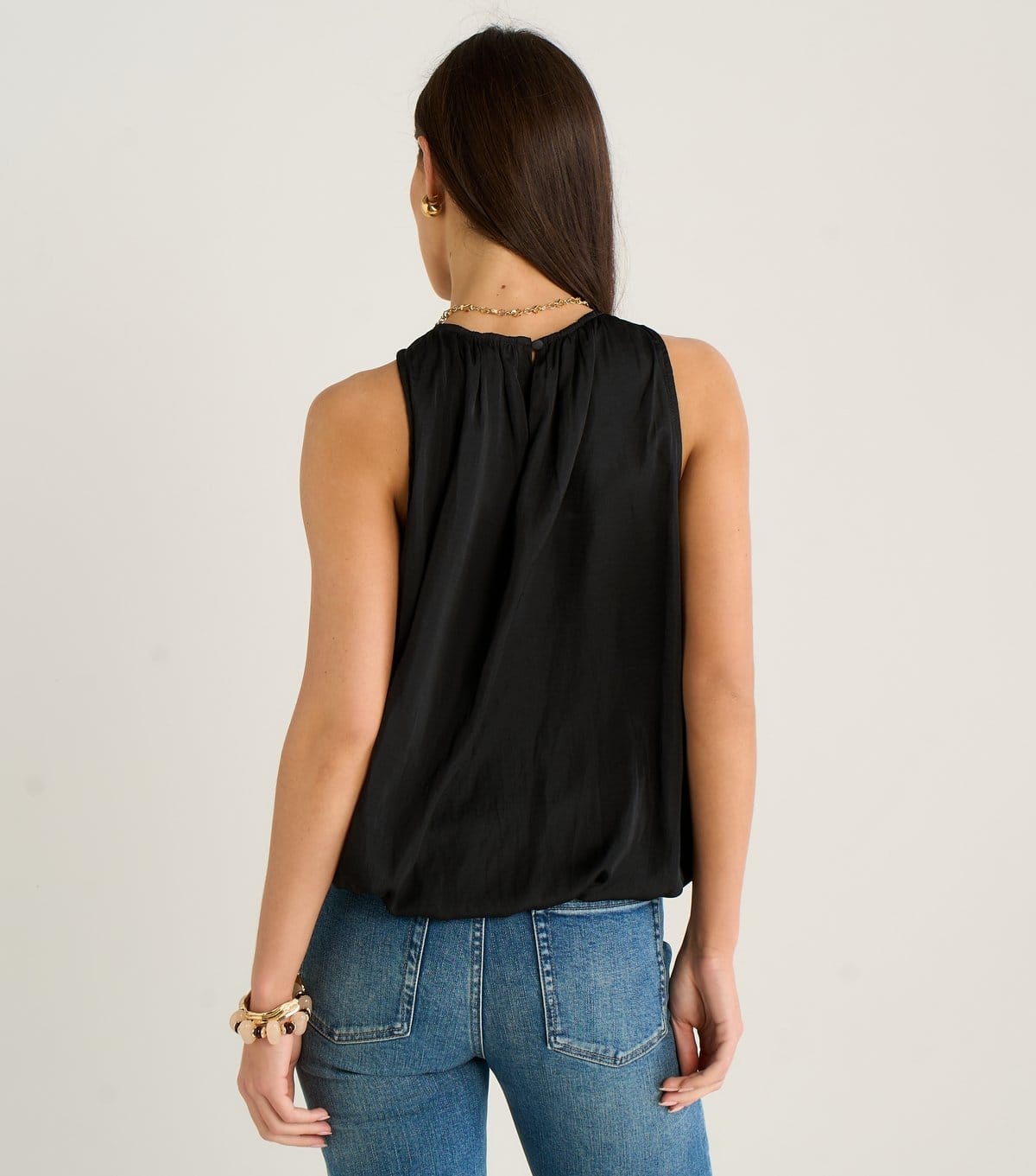 Gini London Women's Black Puffball Hem High Neck Top Gini London New Look - 4
