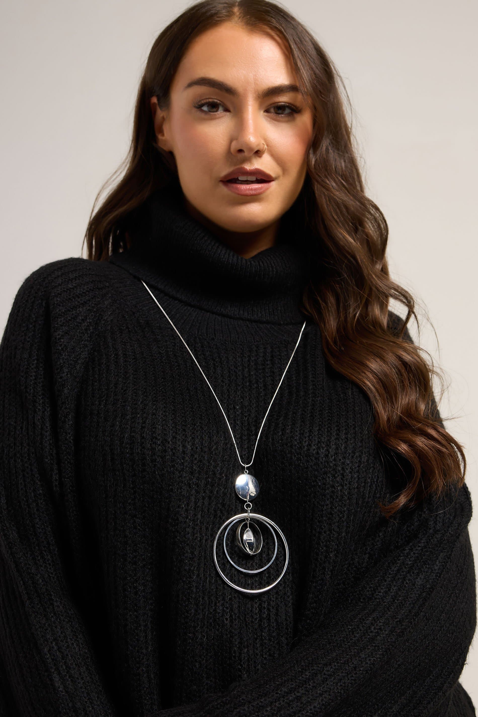 Yours Silver Tone Mixed Circle Long Necklace