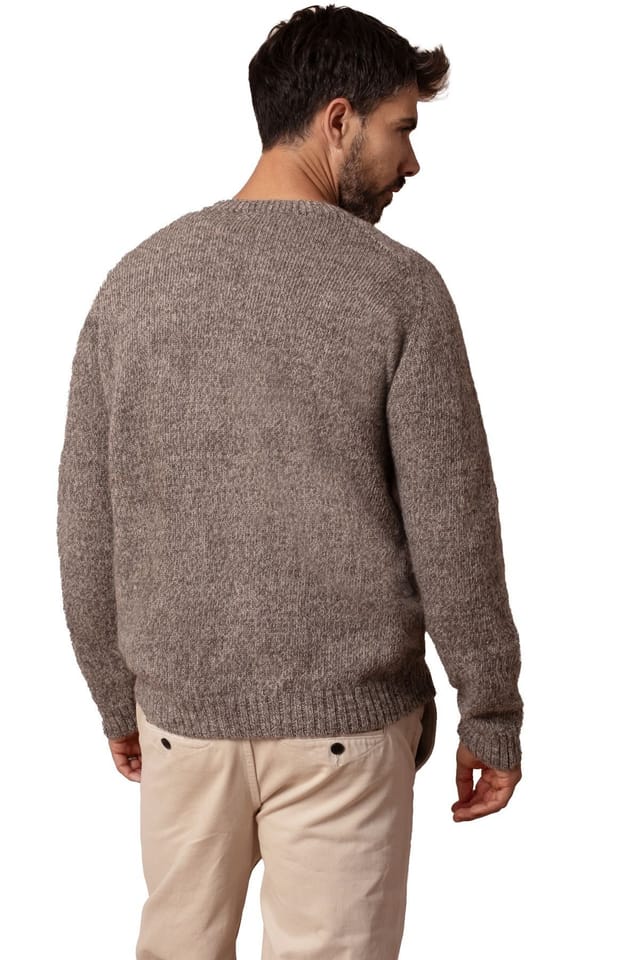 Celtic & Co Celtic & Co Men's British Saddle Shoulder Sweater in Light Brown - 3