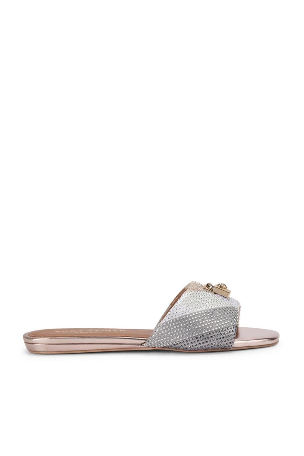 Kurt Geiger London Kurt Geiger London Women's 'Brixton Flat Sandal' Fabric Sandals in Silver