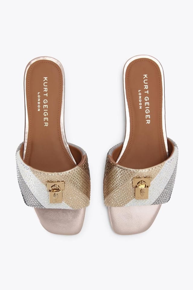 Kurt Geiger London Kurt Geiger London Women's 'Brixton Flat Sandal' Fabric Sandals in Silver - 2
