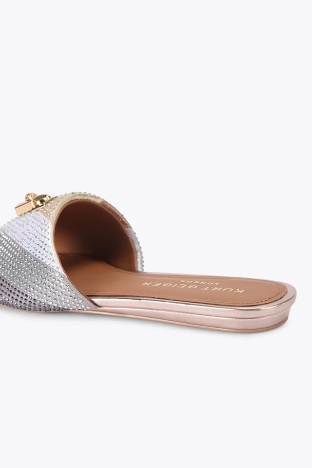 Kurt Geiger London Kurt Geiger London Women's 'Brixton Flat Sandal' Fabric Sandals in Silver - 3