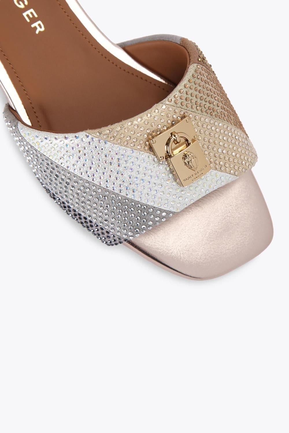 Kurt Geiger London Kurt Geiger London Women's 'Brixton Flat Sandal' Fabric Sandals in Silver - 4