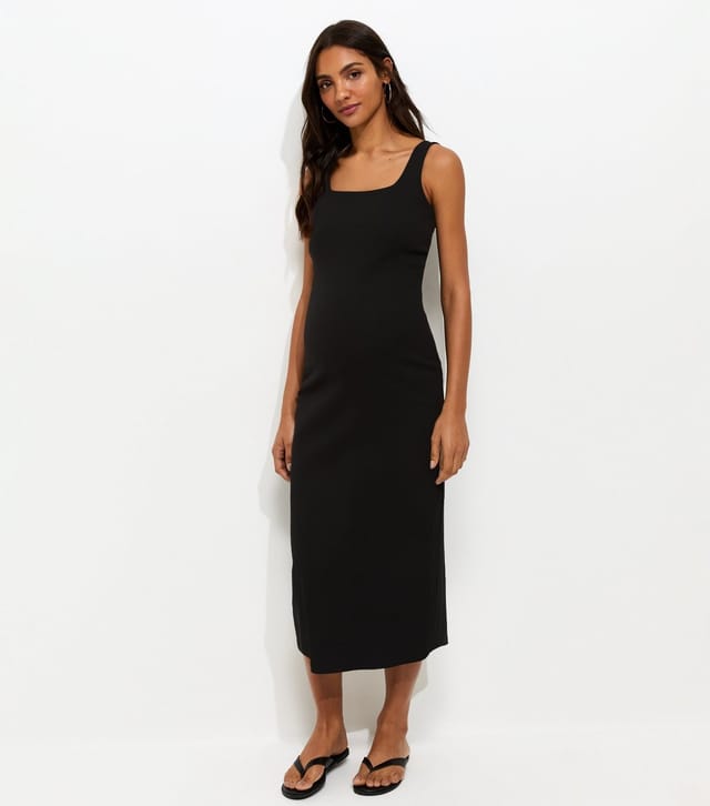 New Look Women's Maternity Black Square Neck Midi Dress New Look - 2