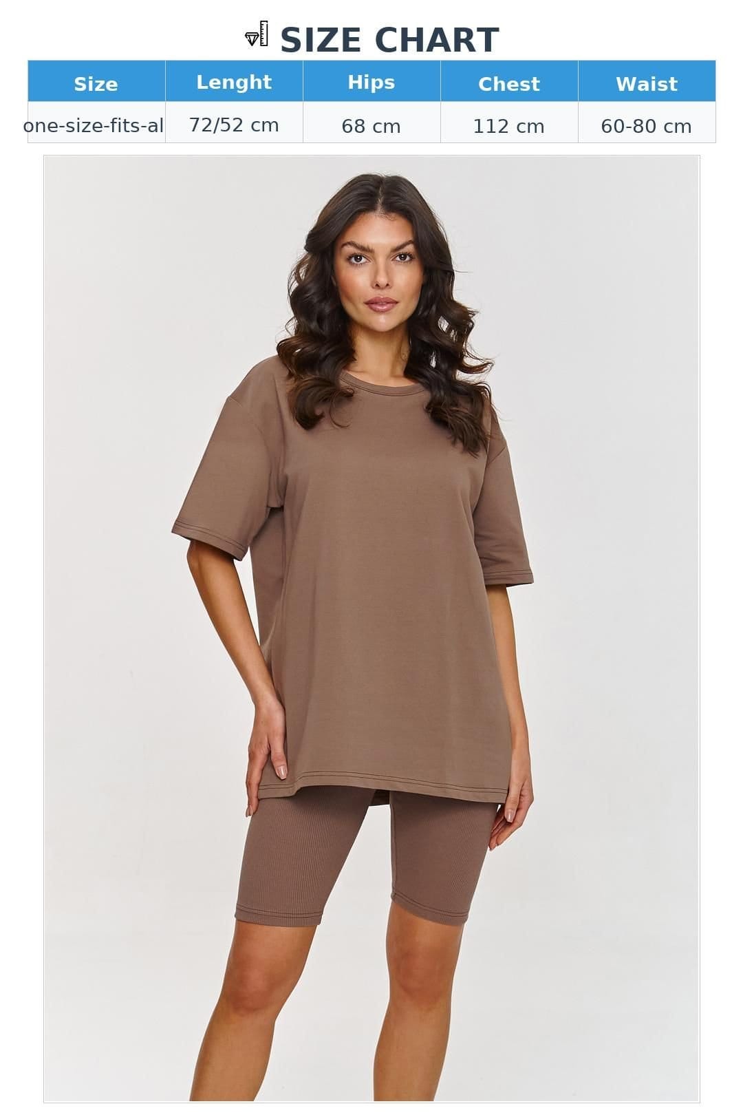 Love Lace Love Lace Women's Cotton Ribbed Turtleneck T-Shirt Set in Brown - 4