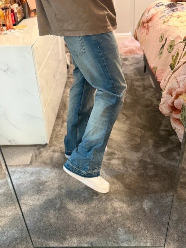 Bershka Bershka Baggy Flare Jeans W31 Light Wash Wide Leg Y2K Skater