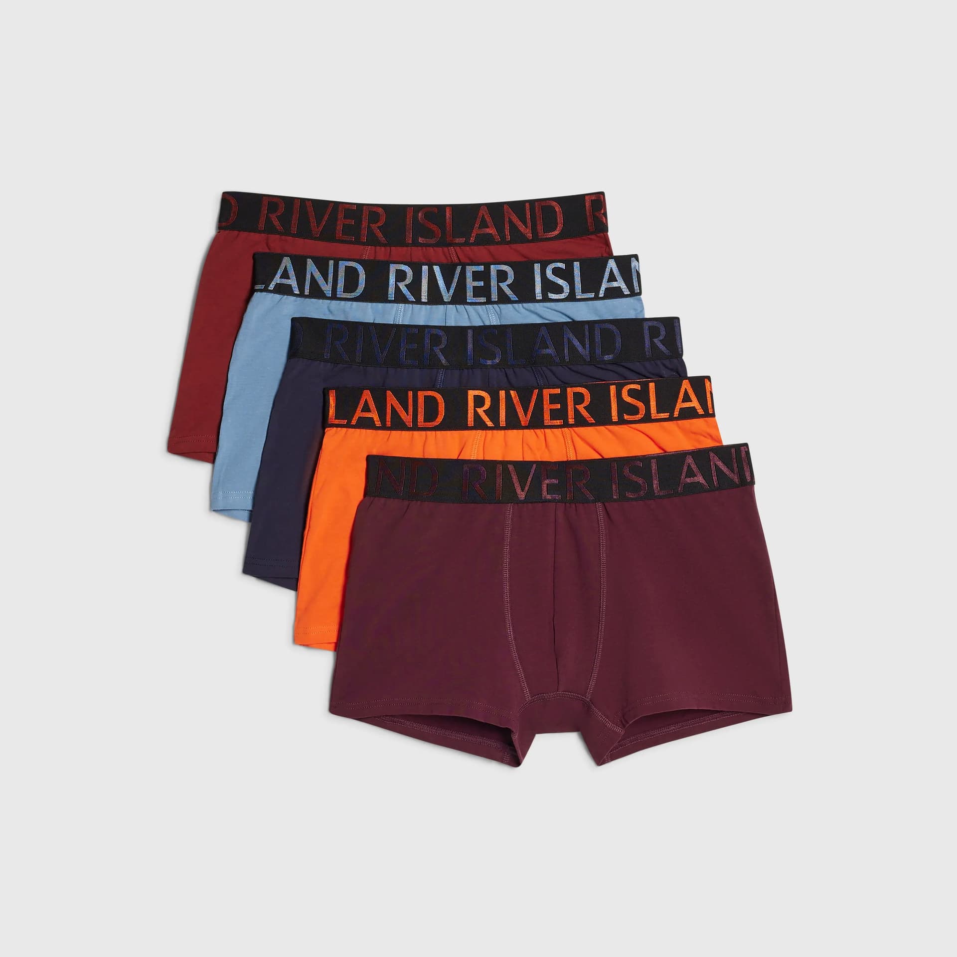 River Island Mens River Island Orange Mixed Pack Of 5 Trunks