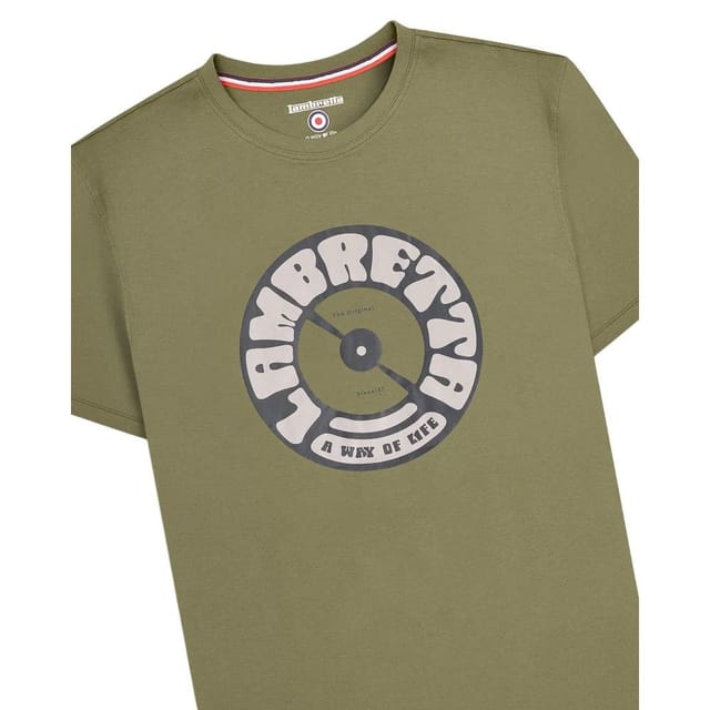 Lambretta Lambretta Men's Vinyl Rrd T-Shirt in Khaki - 3