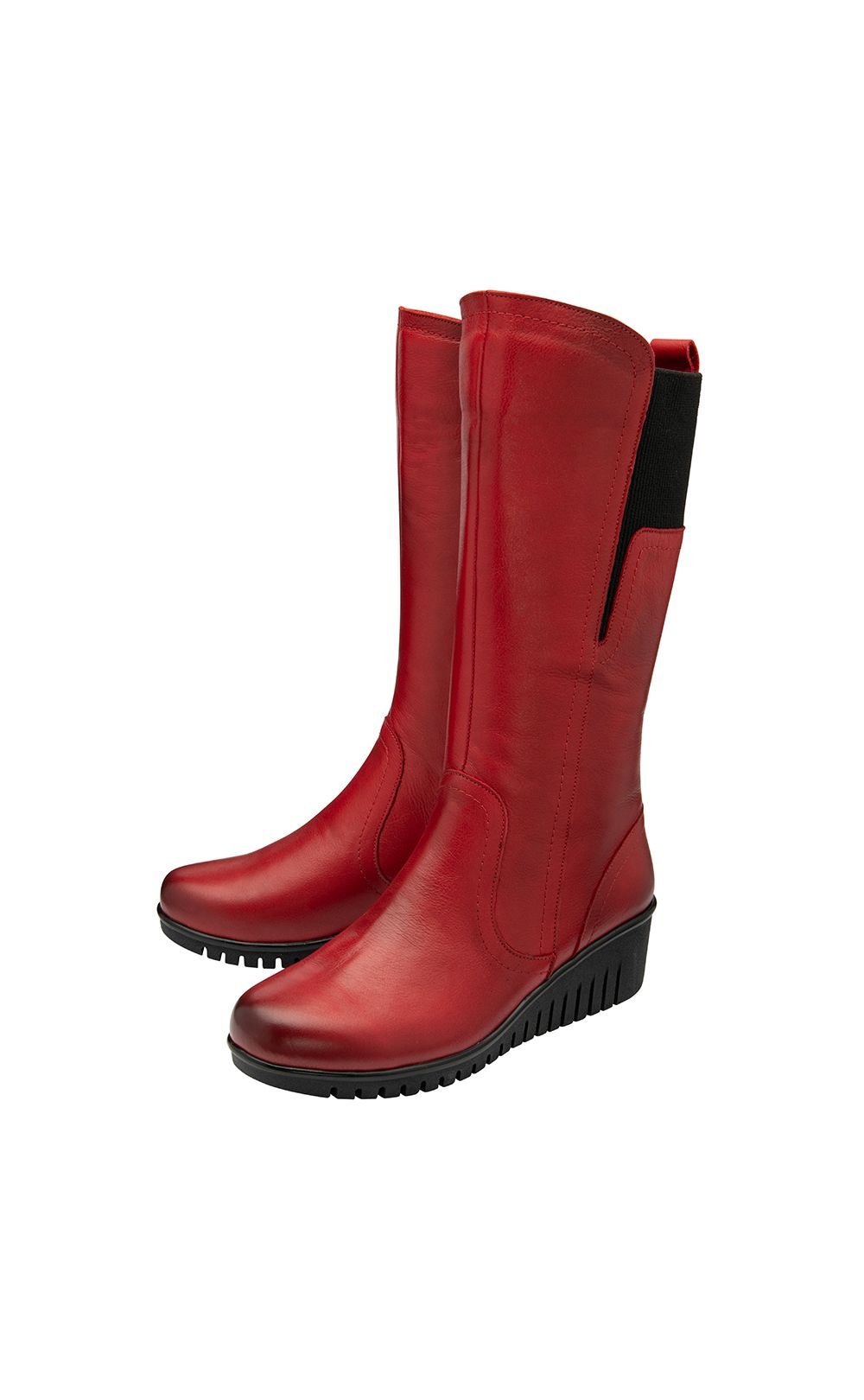 Lotus Lotus Women's 'Fitzgerald' Leather Wedge Mid-Calf Boots in Red - 2