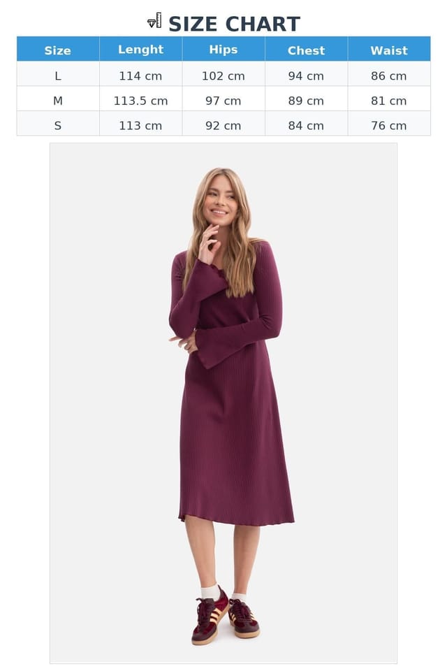 Love Lace Love Lace Women's Soft Ribbed Midi Dress with Wavy Hem Style 218628 in Violet - 3