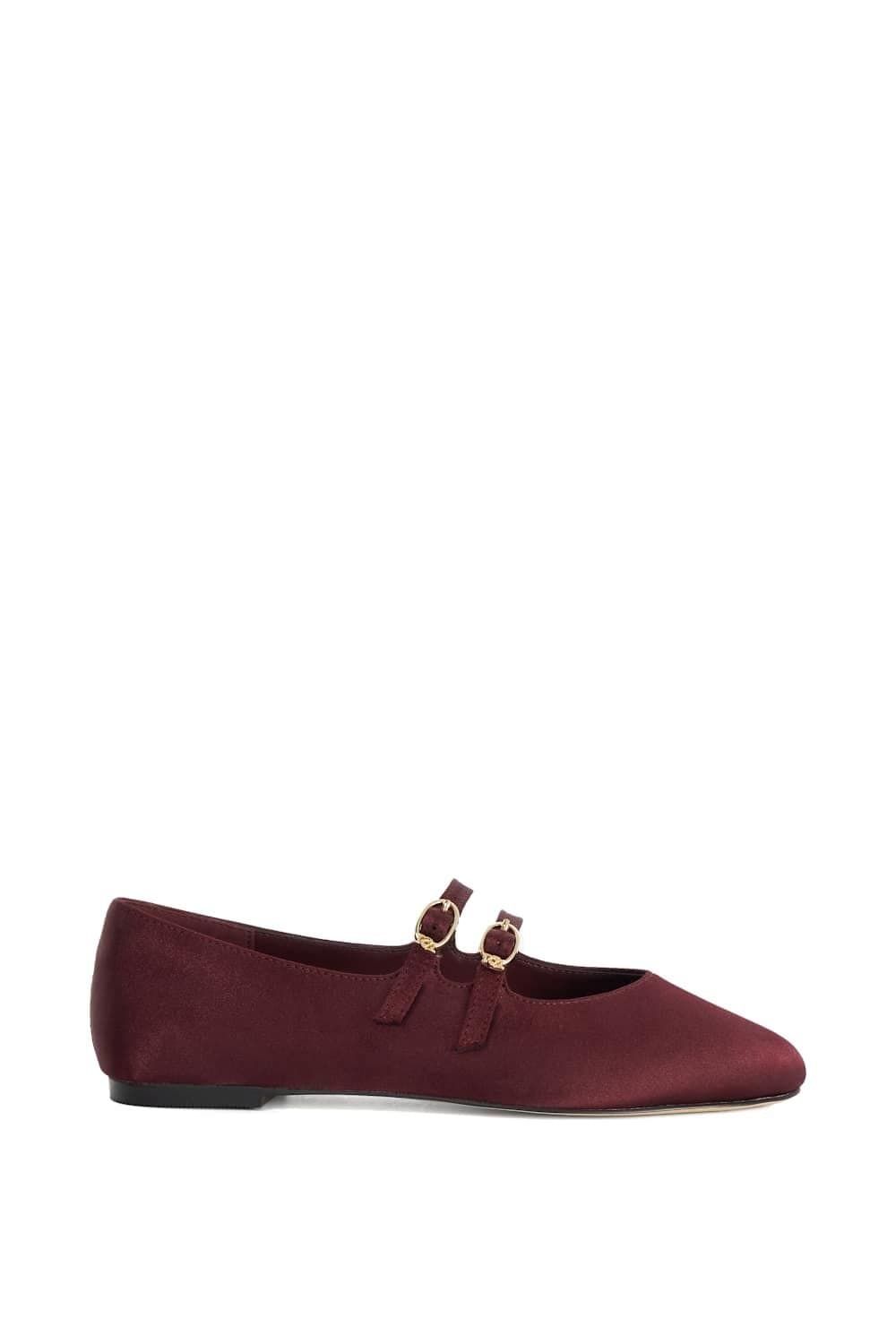 Dune London Dune London Red Velvet Ballet Pumps