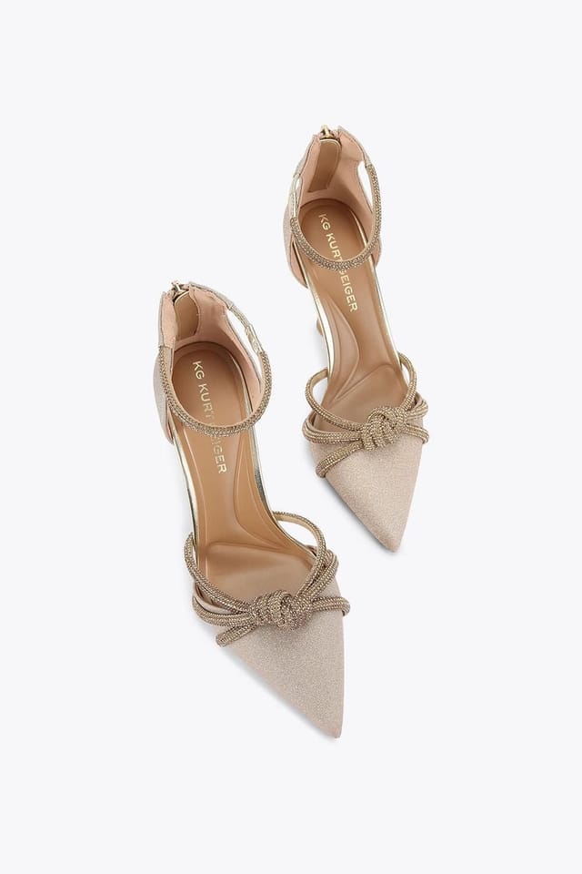 KG Kurt Geiger KG Kurt Geiger Women's 'Ava2' Fabric Heels in Gold - 2