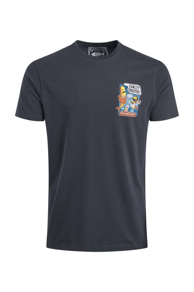 Weird Fish Weird Fish Men's Fawlty Trouters Artist T-Shirt in Navy - 2