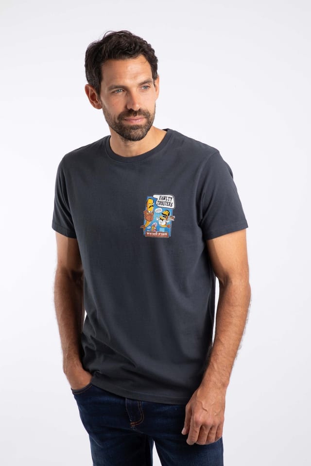 Weird Fish Weird Fish Men's Fawlty Trouters Artist T-Shirt in Navy - 3