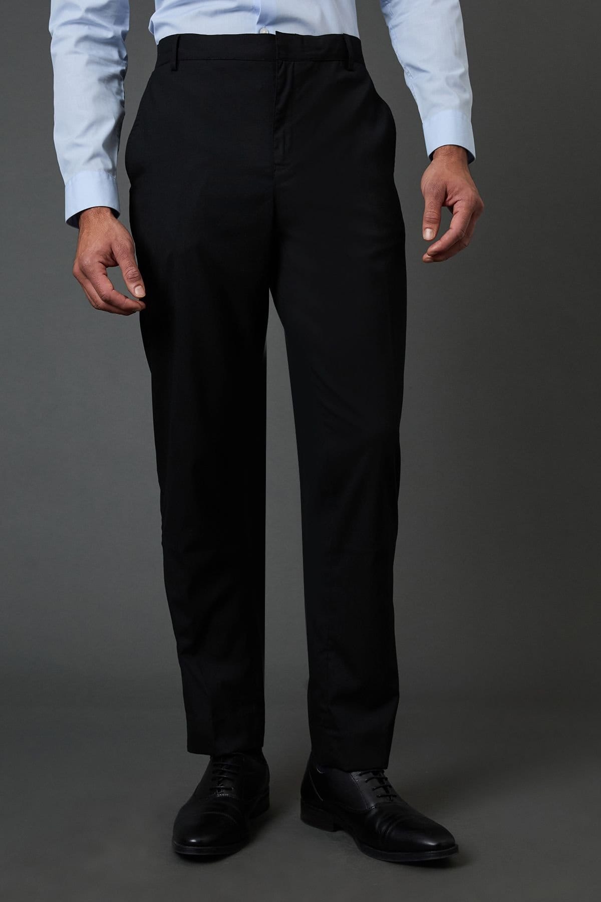 Burton Men's Black Slim Fit Smart Trousers
