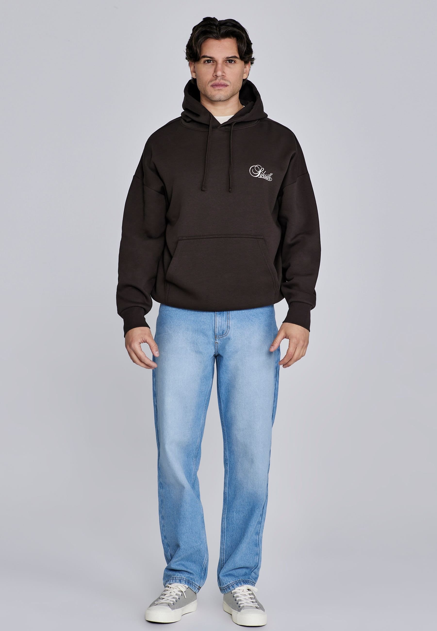 SikSilk SikSilk Men's Essentials Hoodie in Brown - 4