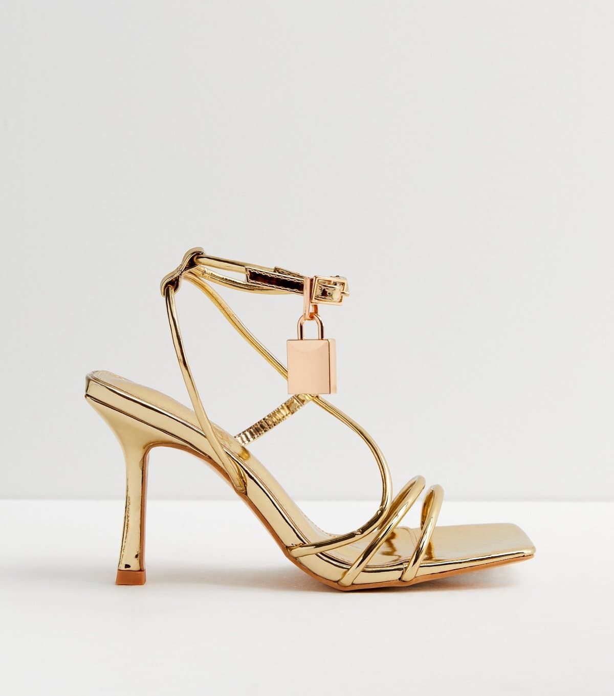 Public Desire Public Desire Gold Strappy Stiletto Heel Sandals