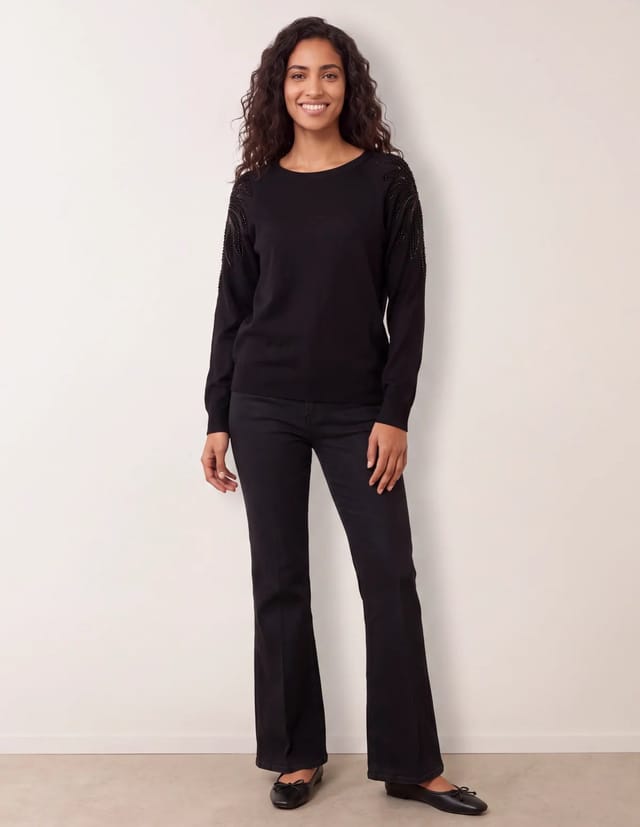 Blue Vanilla Embellished Sleeve Jumper - 2