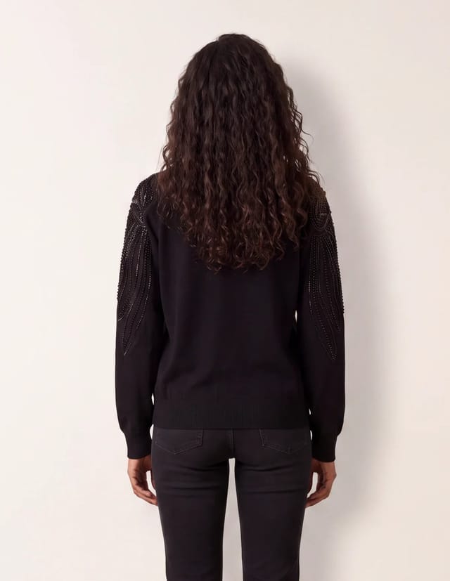 Blue Vanilla Embellished Sleeve Jumper - 3