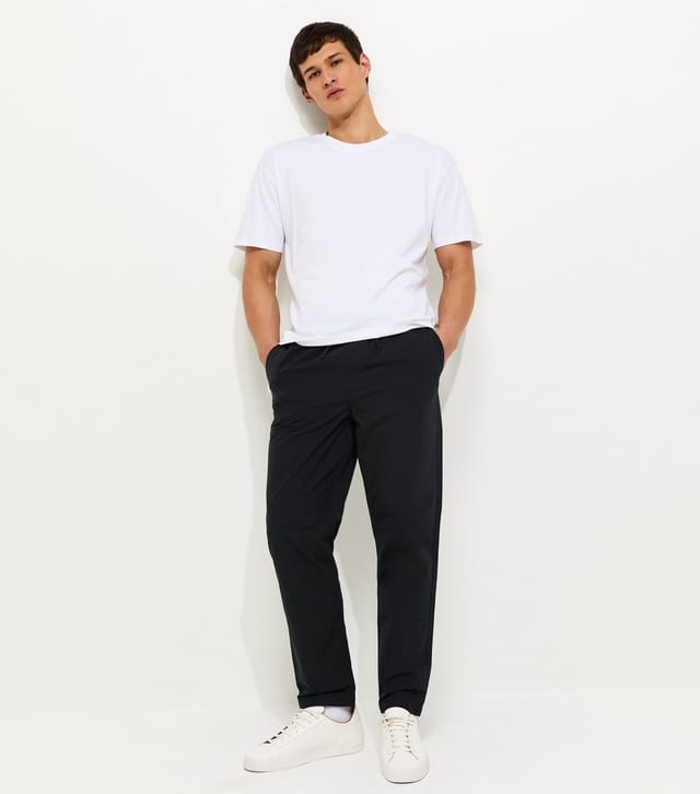 New Look Men's Black Regular Pull On Trousers New Look - 2