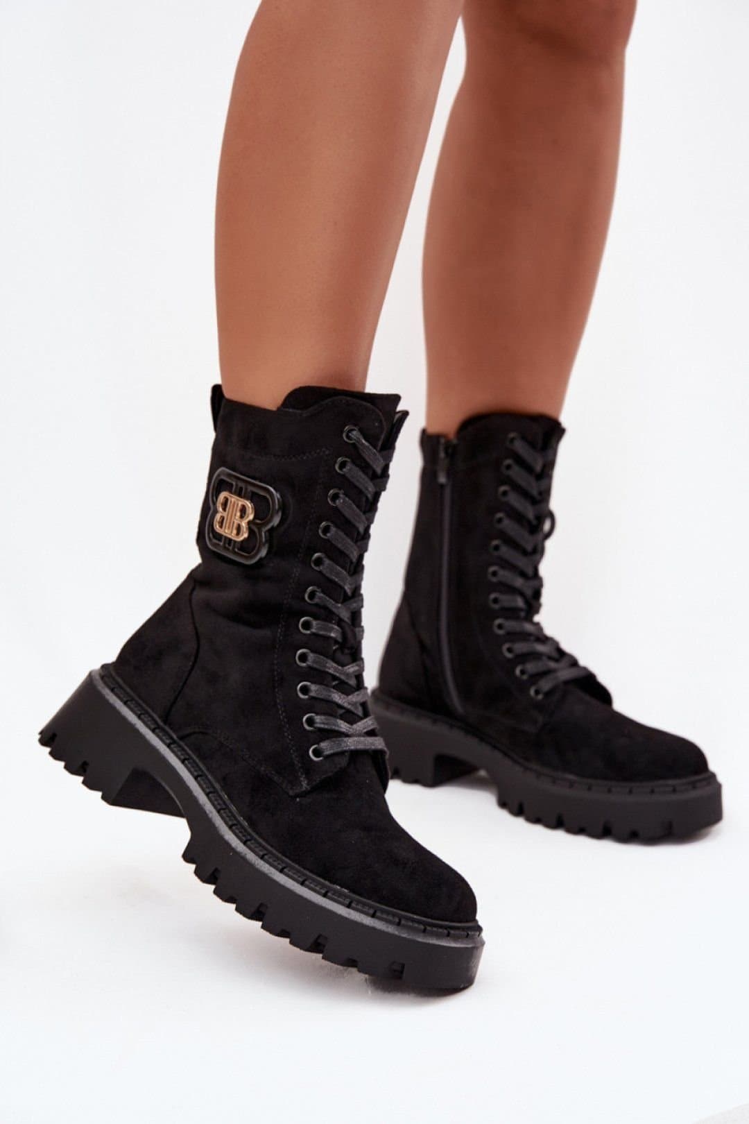 Love Lace Love Lace Women's Urban Worker Boots with Zip Closure &