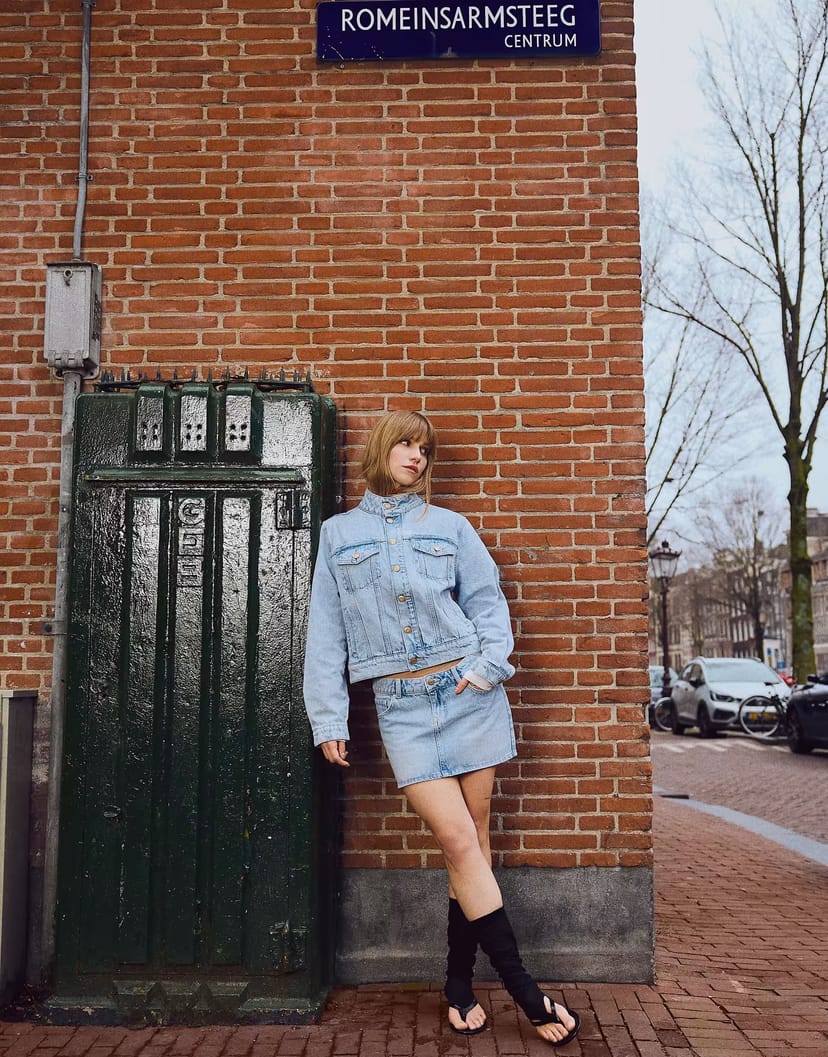 ASOS Bershka Denim set in mid blue - 1