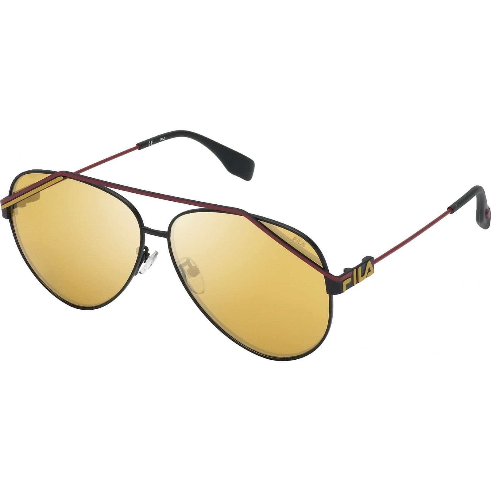FILA FILA Men's SFI018-61531G Aviator/Navigator Sunglasses in Black