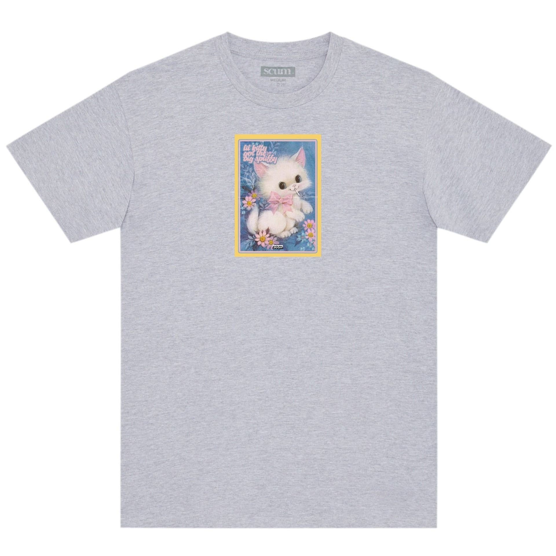 Scum Scum Men's Kitty Got A Big Spliffy T-Shirt in Grey