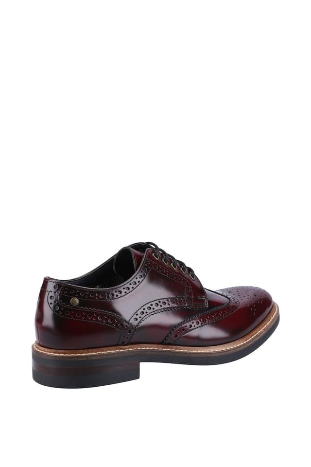 Base London Base London Men's Woburn Hi-Shine Brogue Shoe in Wine - 2