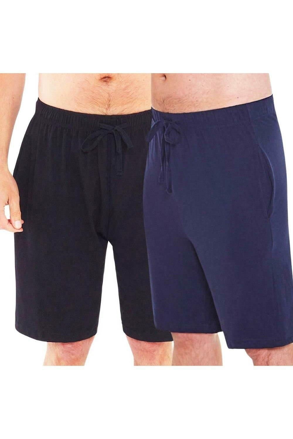 Just Essentials Just Essentials Men's 2 Pack Jersey Pyjama Shorts in Navy