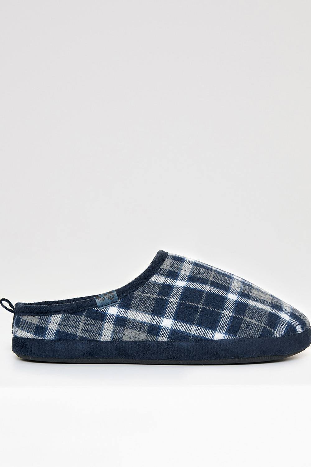 Threadbare Threadbare Men's Faux Fur Lined Mule Slippers in Navy - 2