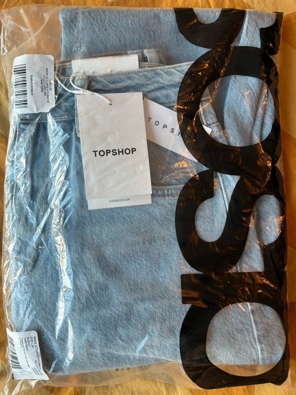 Topshop Light Blue Bleached Denim Jeans