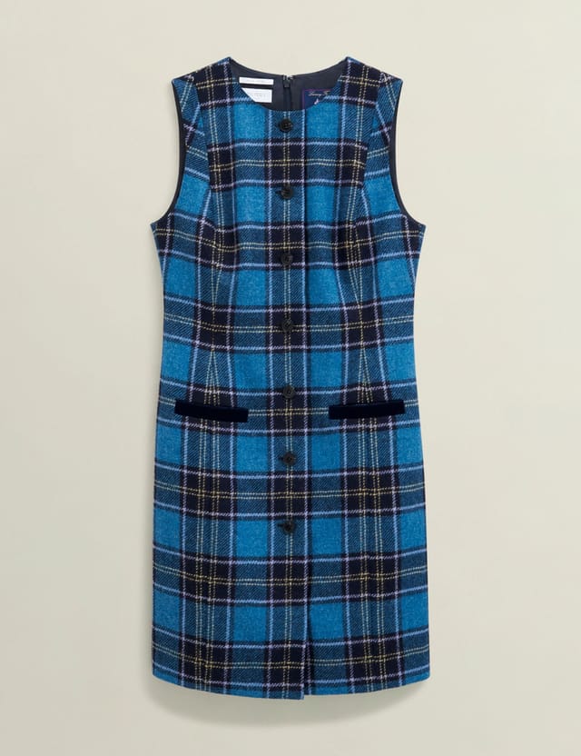Hobbs London Hobbs London Women's Joella Checked Dress in Mid Blue - 2