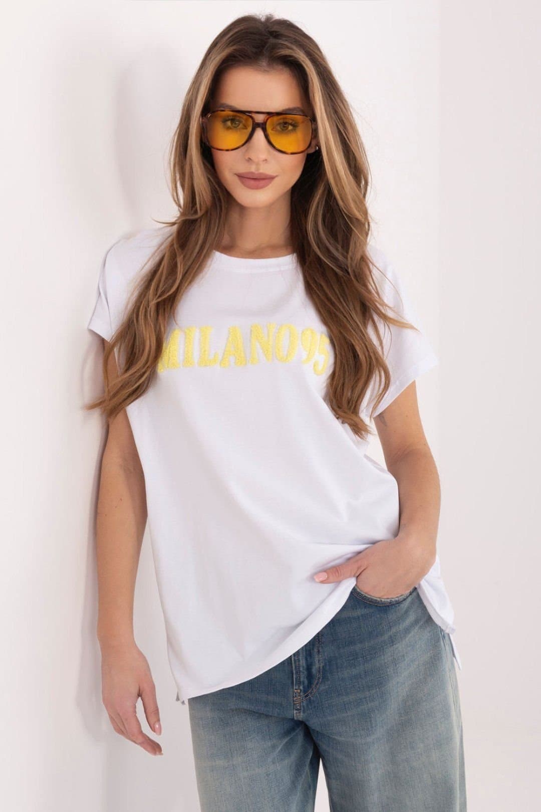 Love Lace Love Lace White Casual T-Shirt with Embossed Text