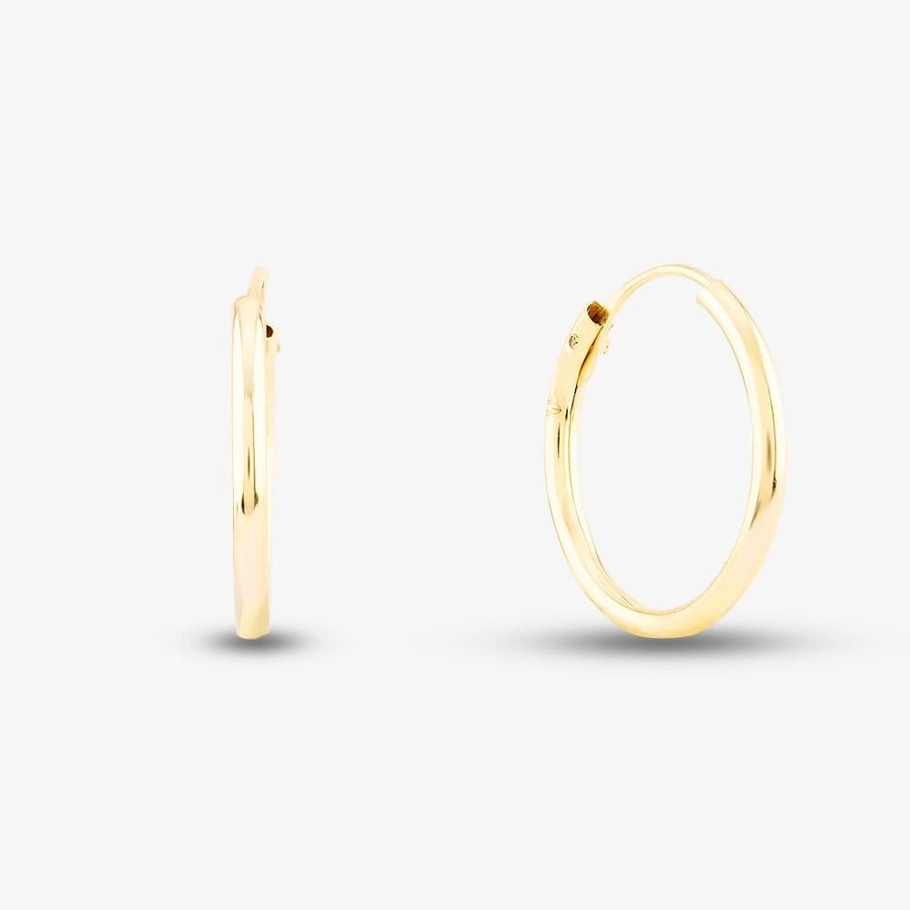 T.H.Baker T.H.Baker Women's 9ct Yellow Gold Sleeper Hoop Earrings 1.53.9799 - 1