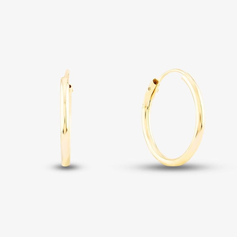 T.H.Baker T.H.Baker Women's 9ct Yellow Gold Sleeper Hoop Earrings 1.53.9799 - 1