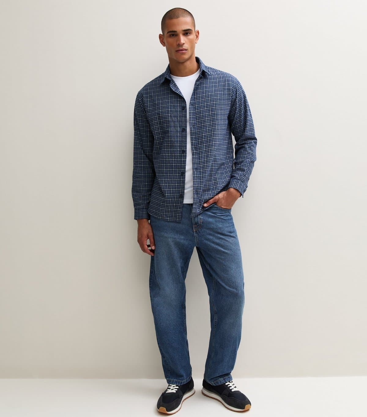 jack & jones Men's Mid Blue Straight Leg Jeans Jack & Jones New Look