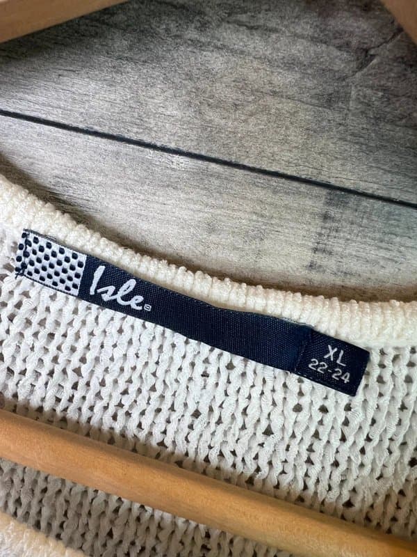 Isle Isle Womens Jumper UK 22-24 Ivory Knit Sweater Pullover