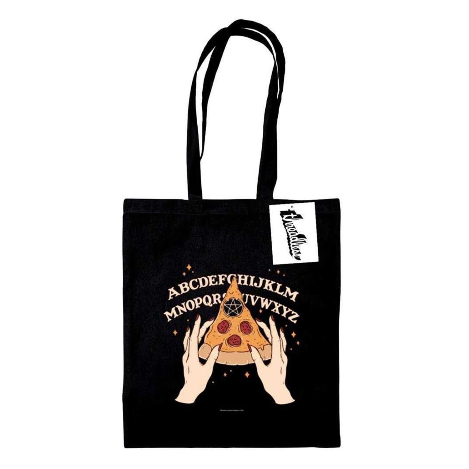 Thiago Correa Thiago Correa Men's Ouija Pizza Tote Bag in Black