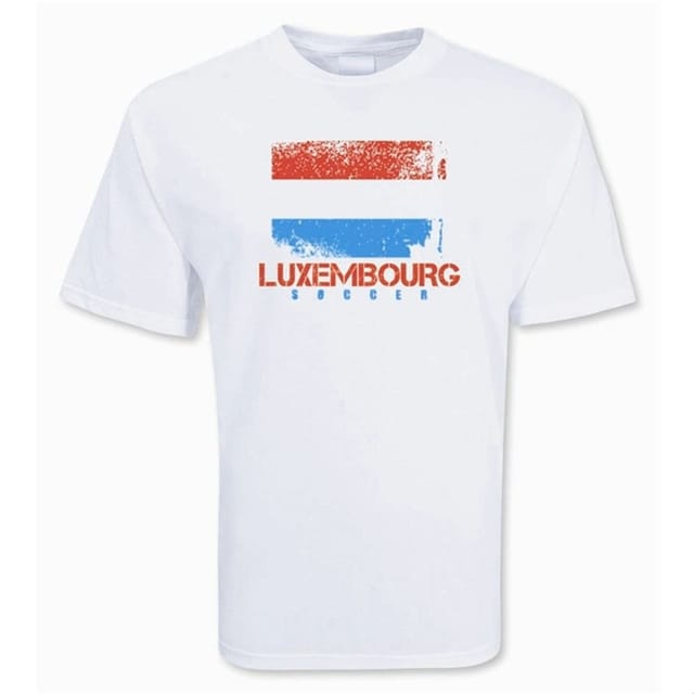 Luxembourg Luxembourg Men's Soccer T-Shirt in White - 2