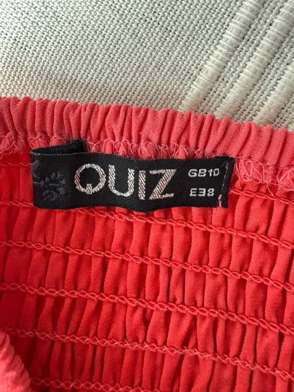 Quiz QUIZ Coral Pink Embellished Maxi Dress - Size 10