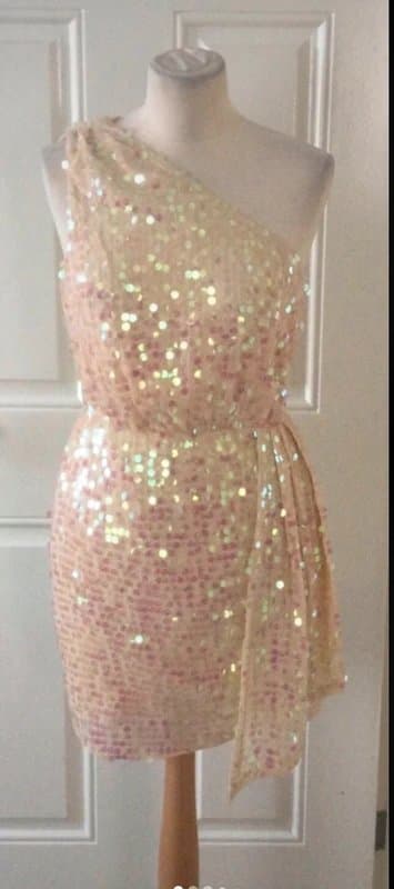 Free People Free People Saylor Kyrie Sequin Mini Dress Ivory Pearl XS =Uk 4-6