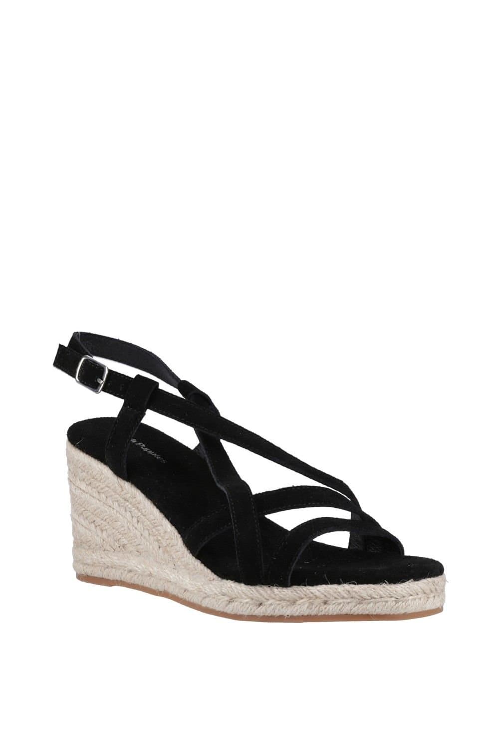 Hush Puppies Hush Puppies Black Suede Wedge Sandal
